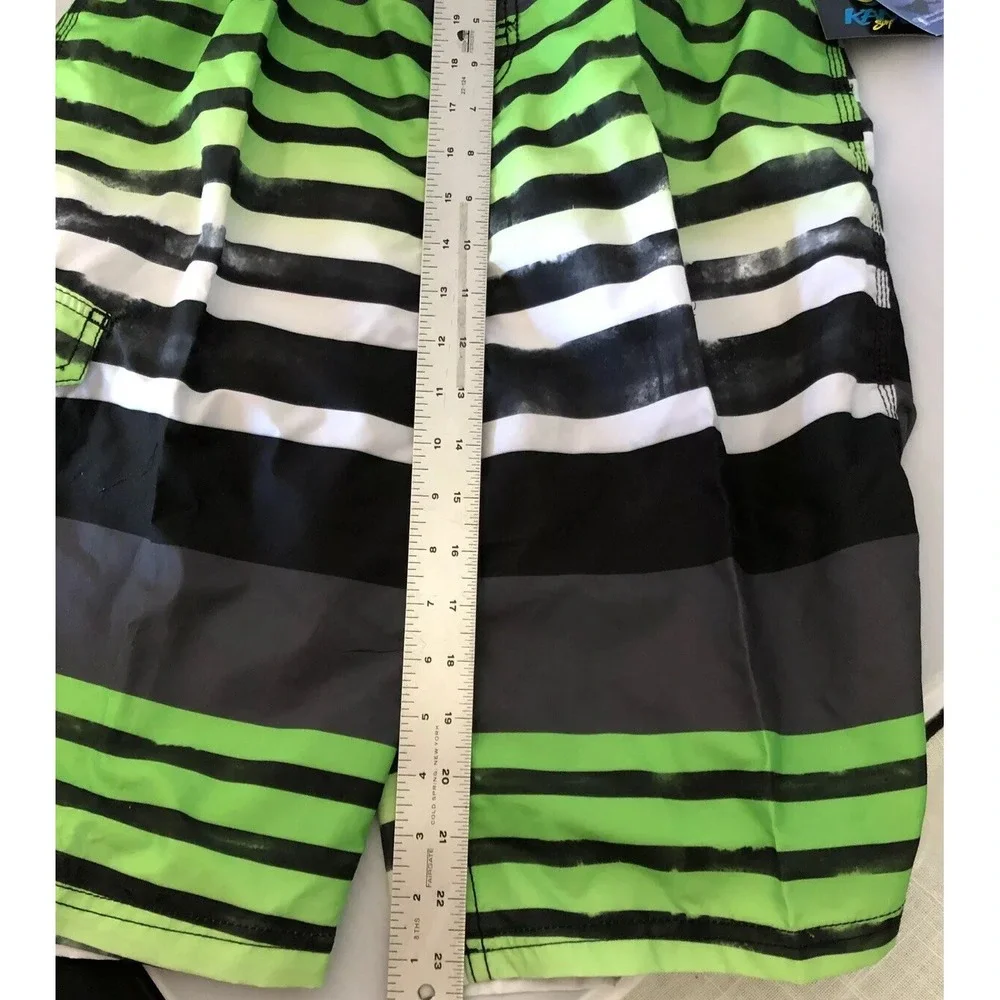 Kanu Surf Boys' Board Shorts UPF 50+ Beach Swim Trunk, BlackGreen,‎ XL 18-20